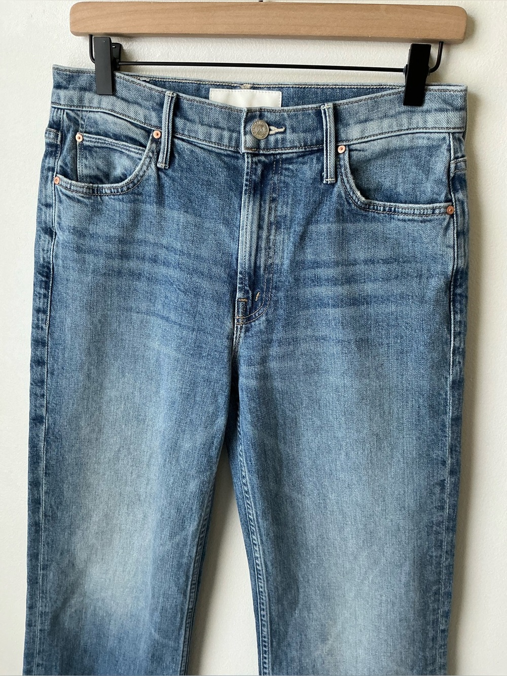 MOTHER SUPERIOR Jeans Duster Skimp Cuff Horsin’ Around Light Blue Size 27 - Picture 5 of 15